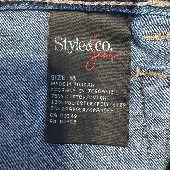 Style‎ Co Jeans Y2K Flare Leg Denim Womens Size 16 Chore Pocket Mid Rise Stretch - Picture 4 of 8